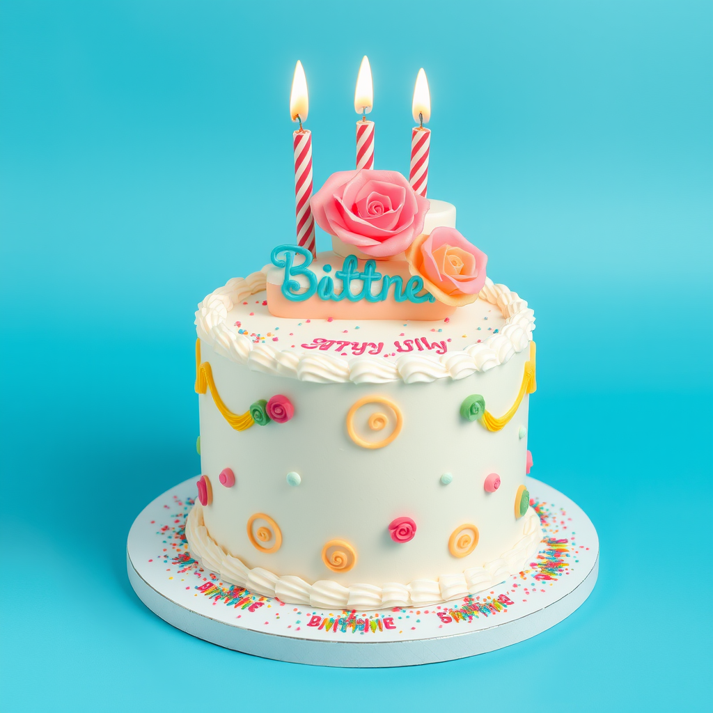 A Beautifully Decorated Birthday Cake