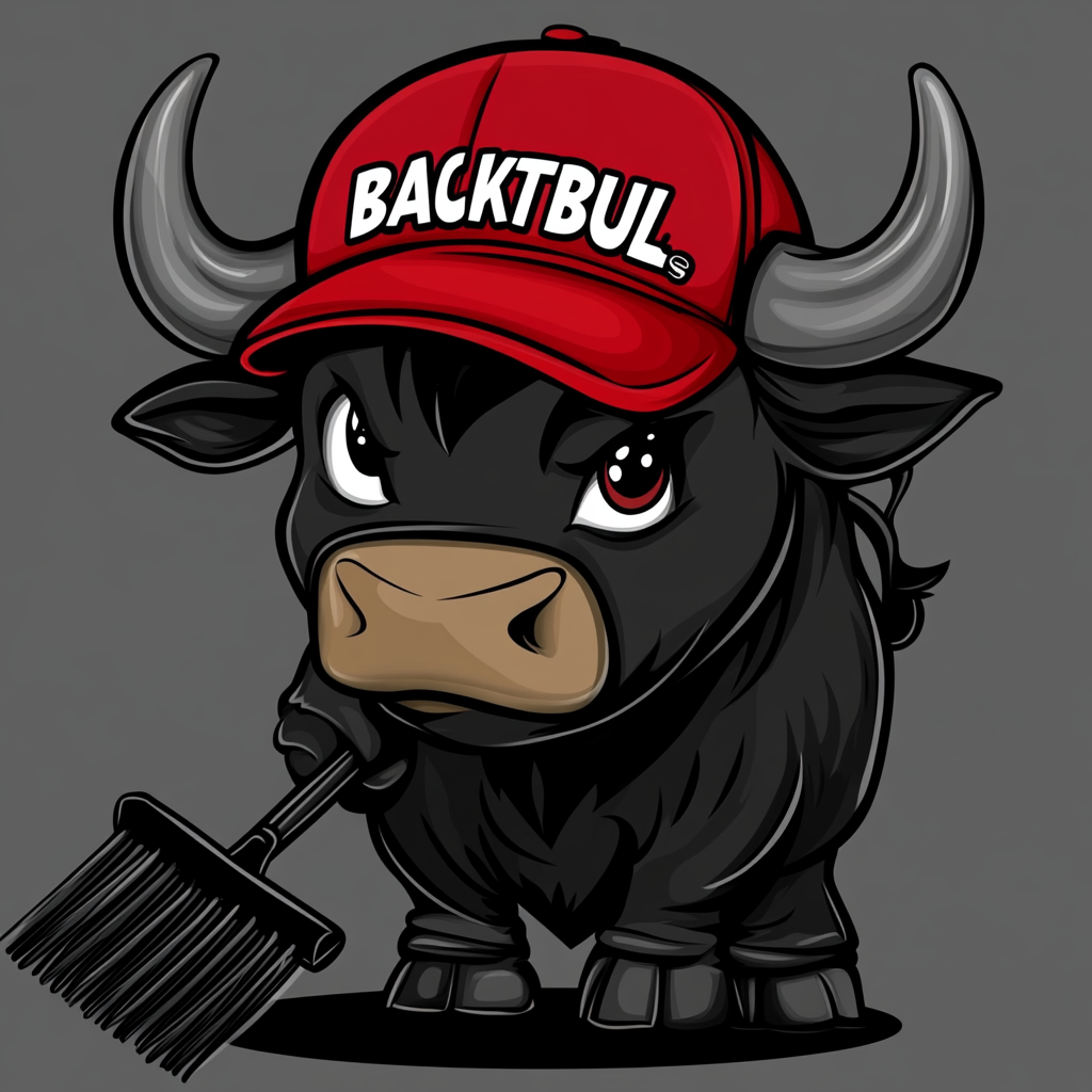 A Black Bull with Red Hat Logo