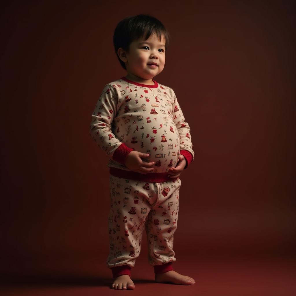 A Boy's Huge Belly on Christmas Morning