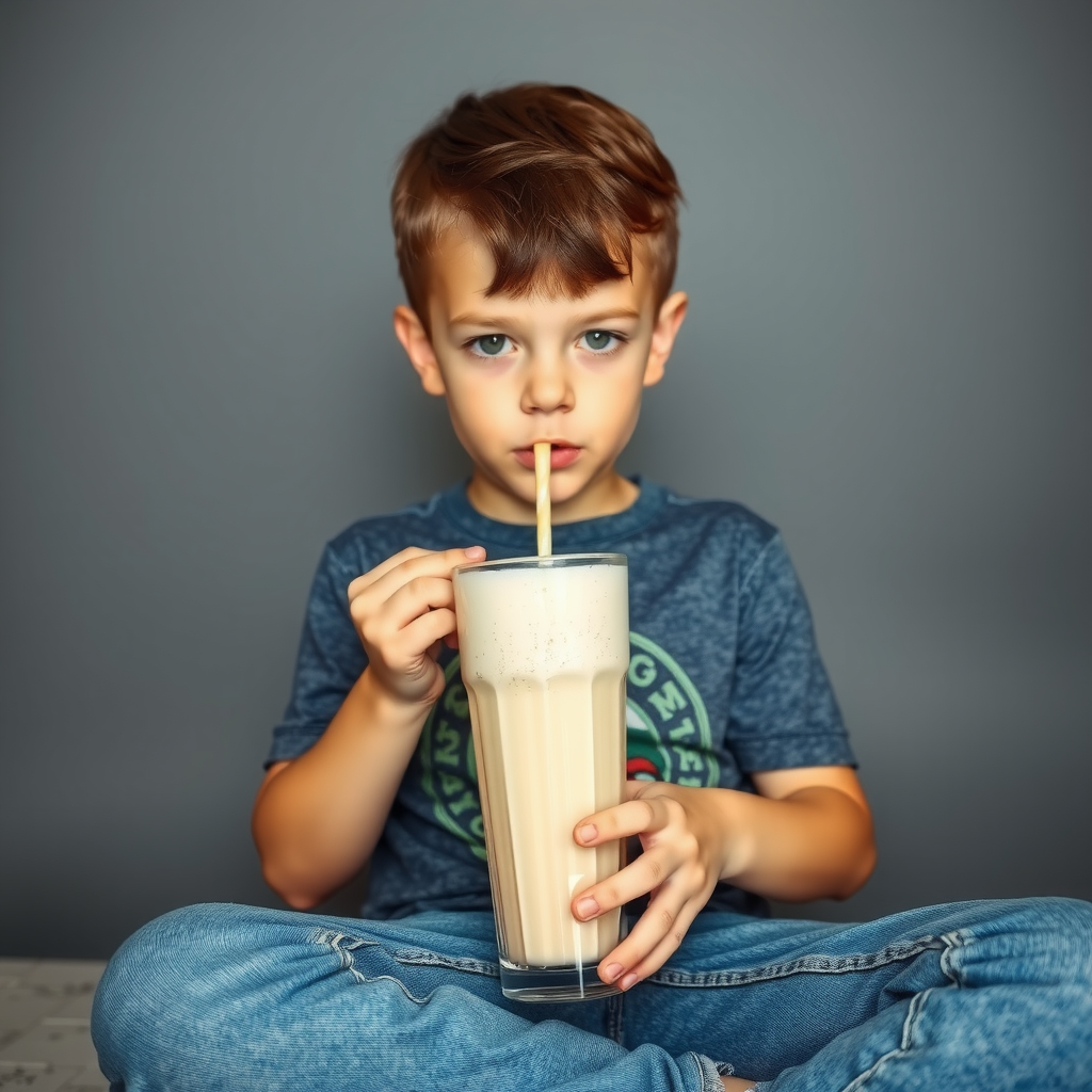 A Boy Becoming Obese from Weight Gain Milkshake