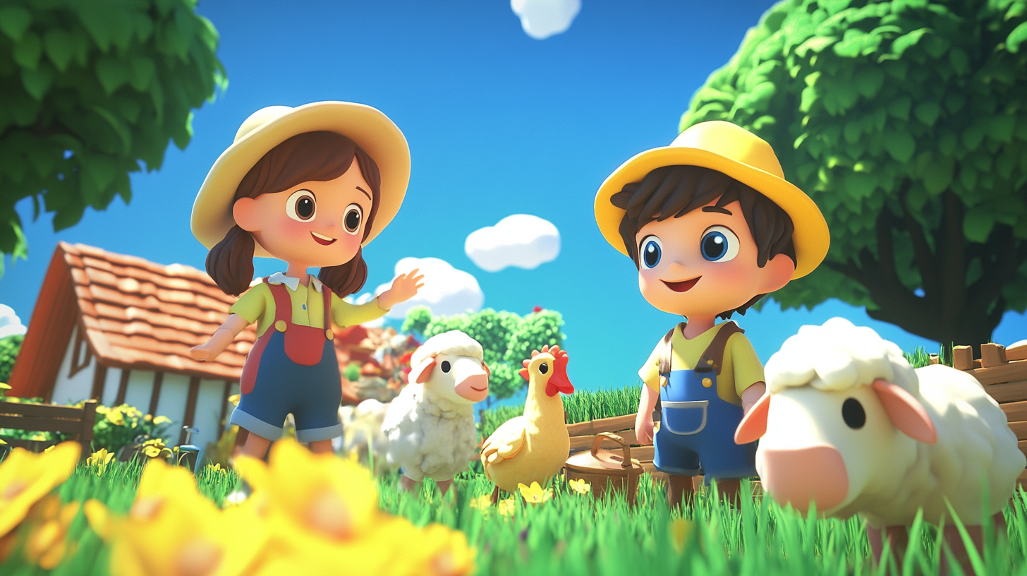 A Boy and Girl on a Farm