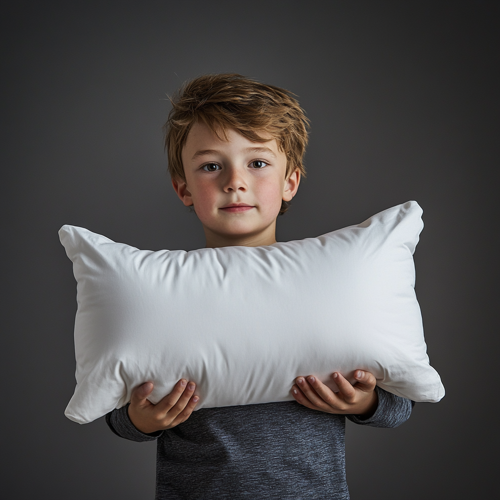 A Boy with White Pillows in Professional Photography