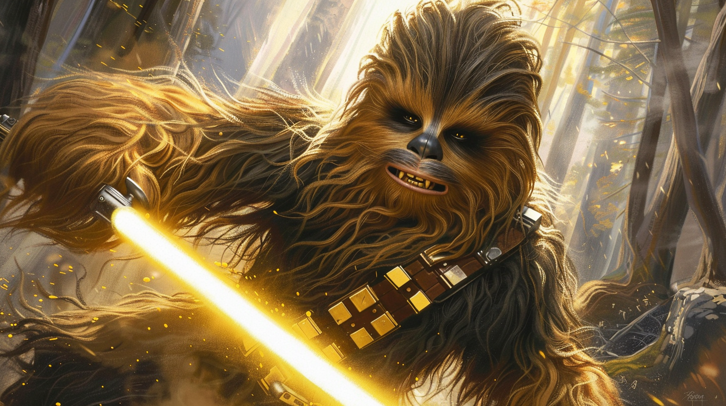 A Brave Wookie Jedi Warrior in Alex Ross Style