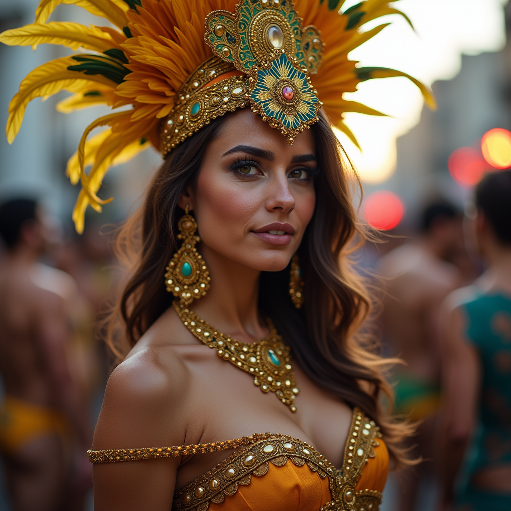 A Brazilian Woman Enjoying the Carnival