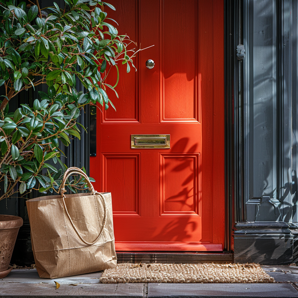 A Bright Red Door Slightly Ajar