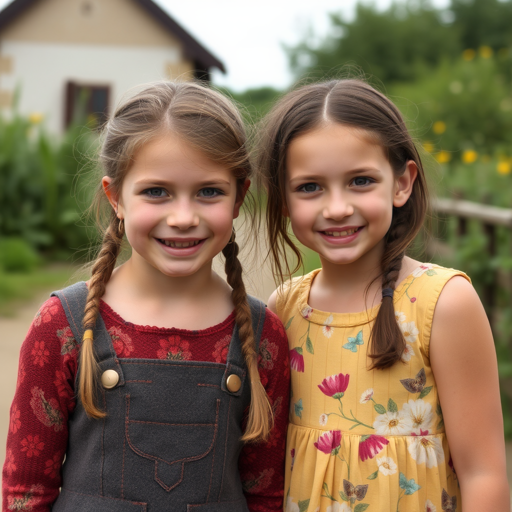 A British girl teaches English to village girl.