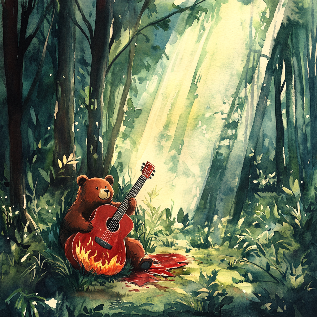 A Brown Bear Finds a Magical Guitar