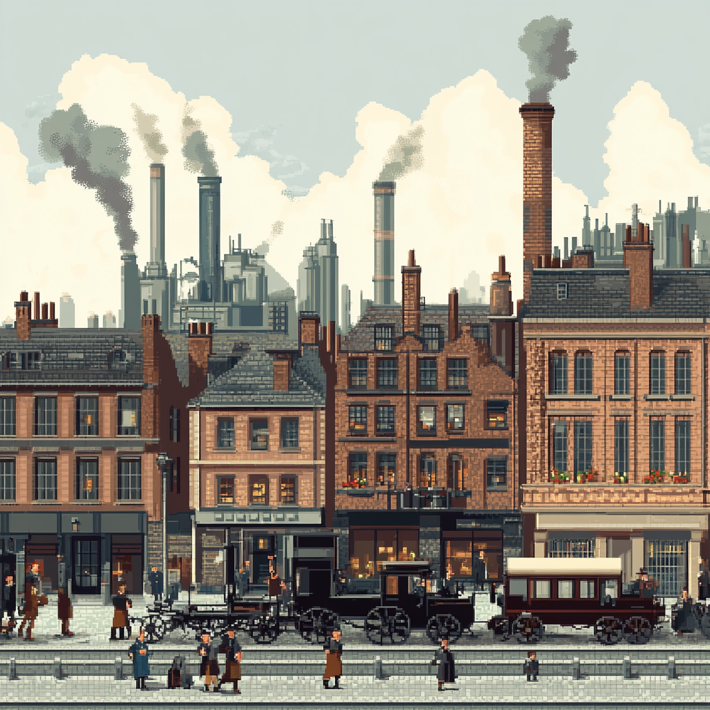 Pixel Art: A Busy Scene of 19th Century London