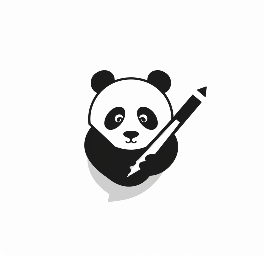 A Cartoon Panda Holding a Pen Icon