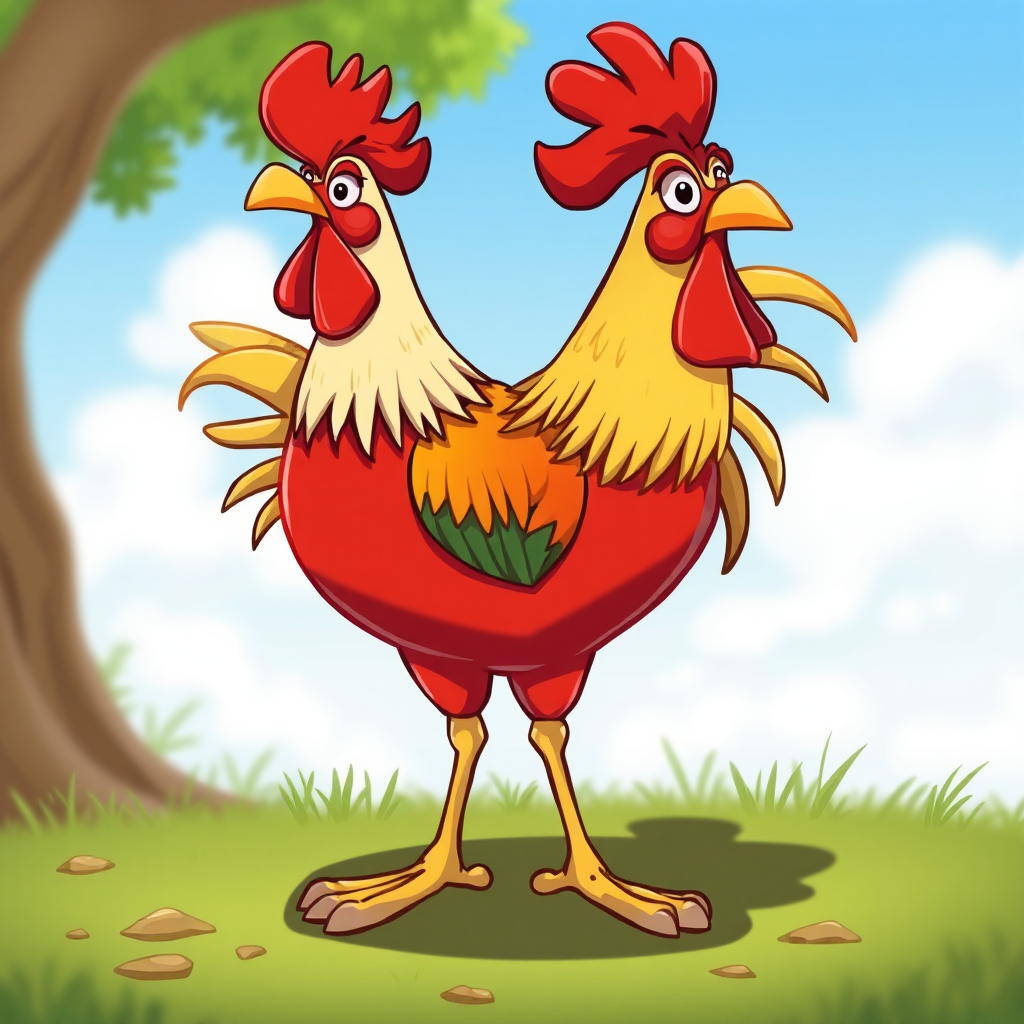 A Cartoon of John Cena as a Rooster