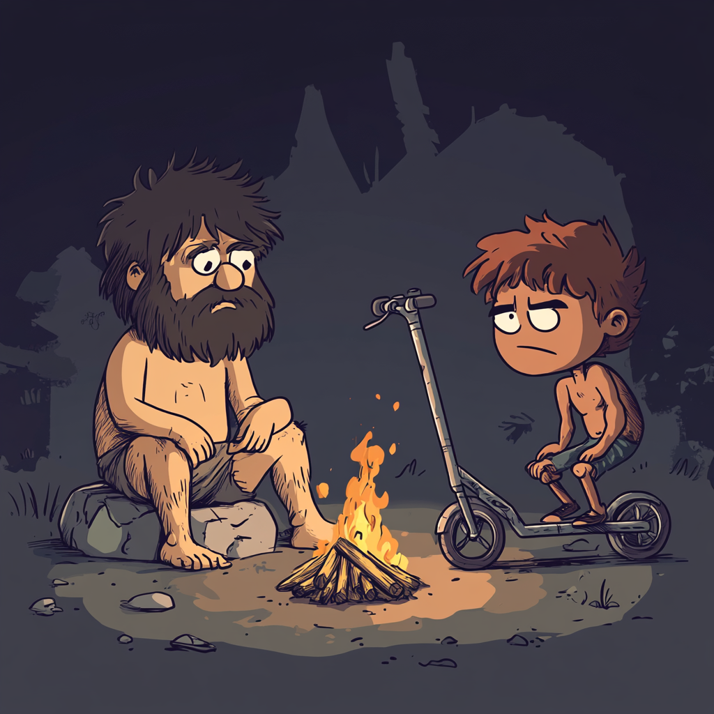 A Caveman And A Modern Human Adventures