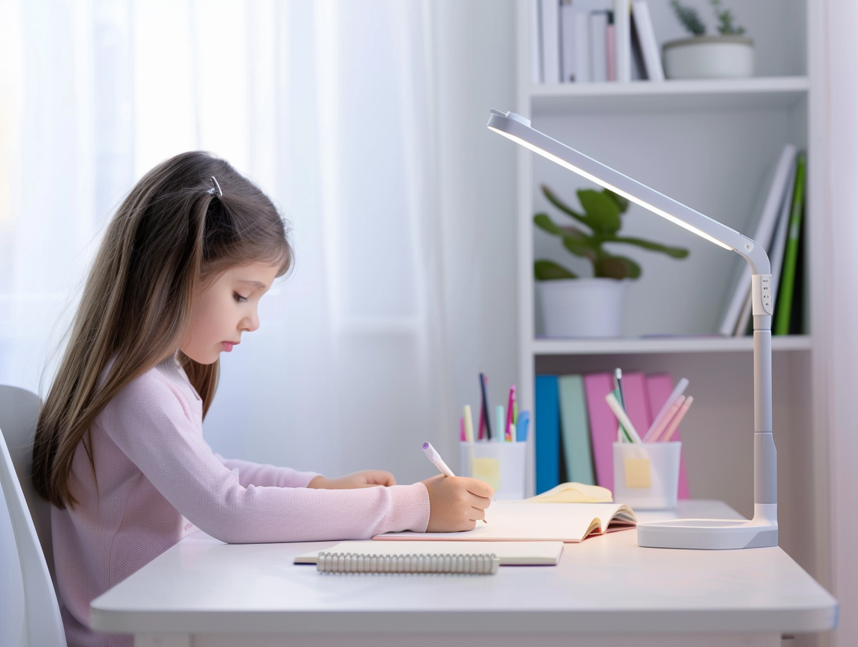 A Child's Studying Corner with LED Lamp