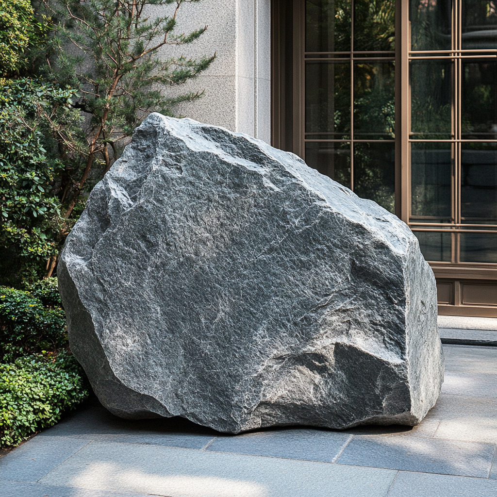 A Chinese Big Rock Decoration at the Gate