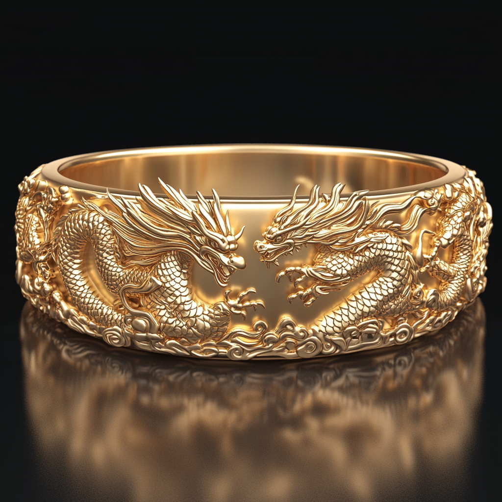 A Chinese Wedding Bracelet with Phoenix and Dragon