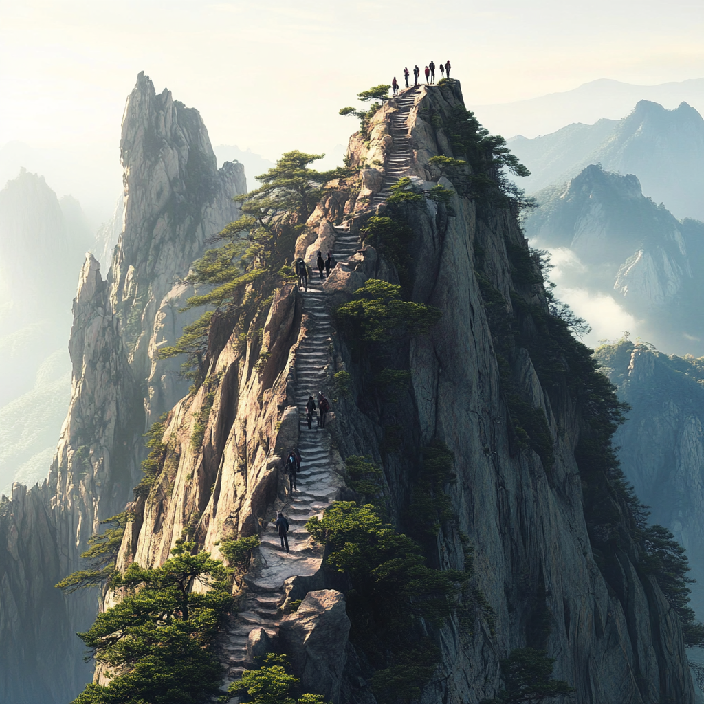 A Chinese painting of Mt. Huangshan's stability