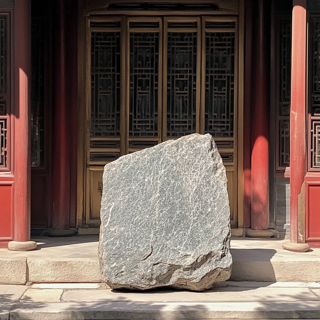 A Chinese stone symbolizes stability and support.