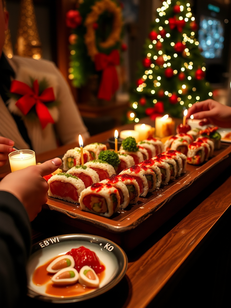 A Christmas Party with Sushi