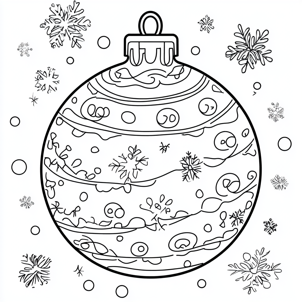 A Christmas bauble ready for coloring