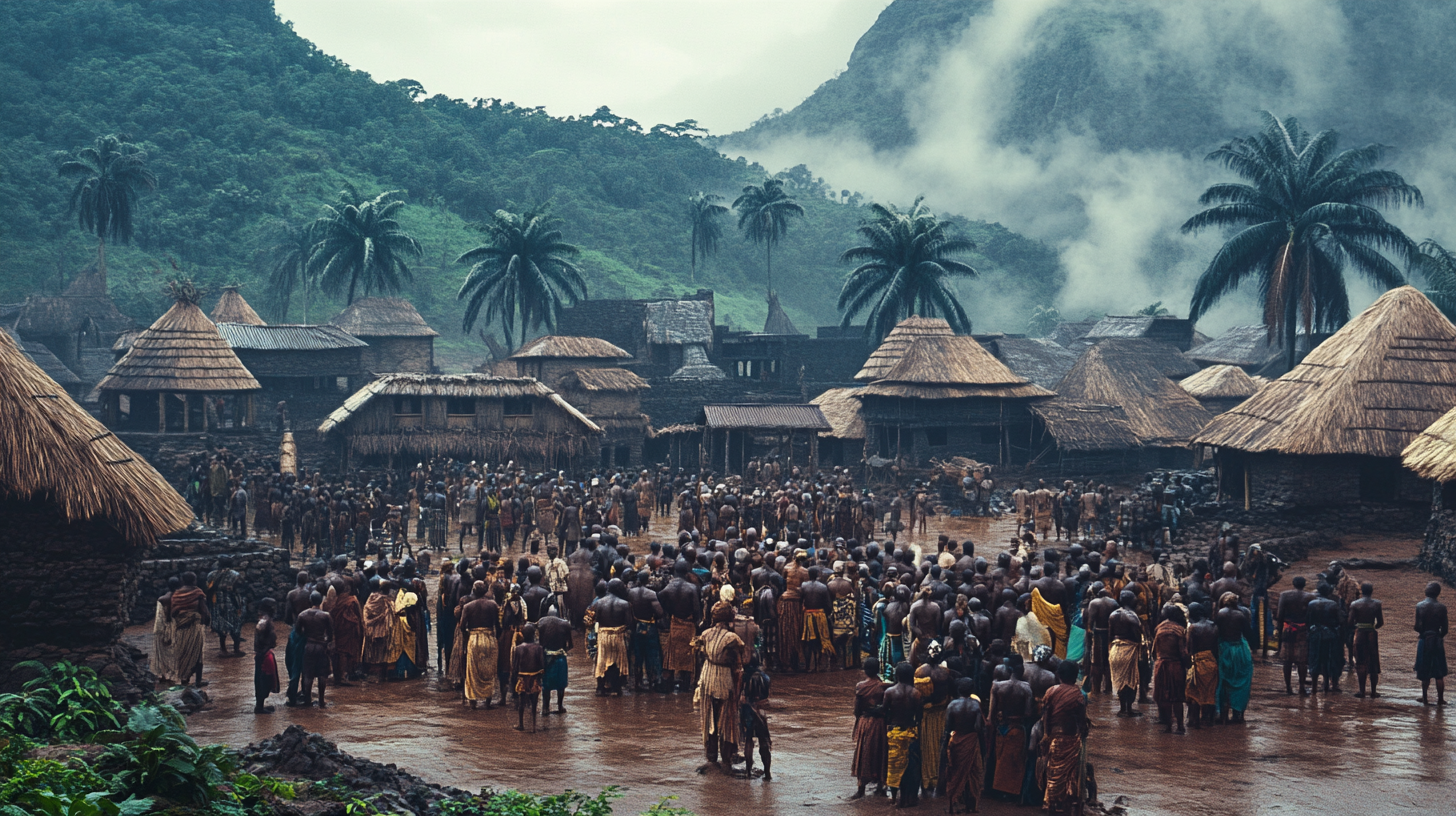 A Cinematic African Village Captures Mythological Essence