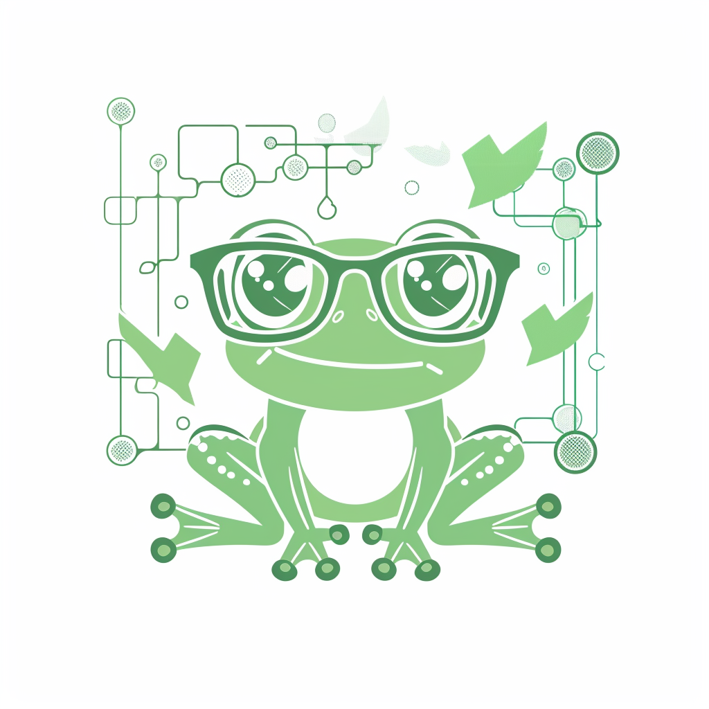 A Clever Frog with Wise Glasses Logo Design