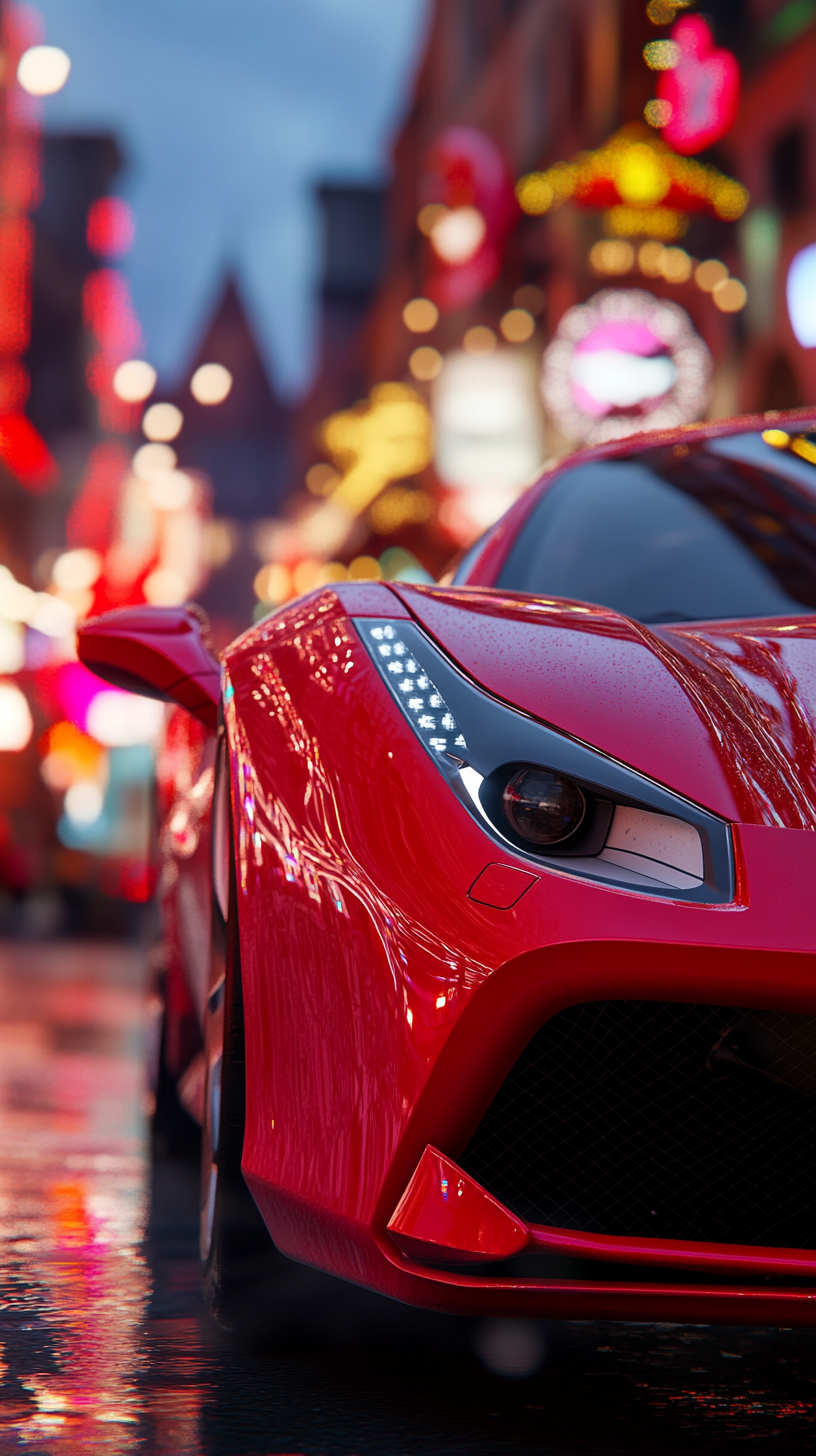 A Close-Up of a Red Ferrari 488 GTB