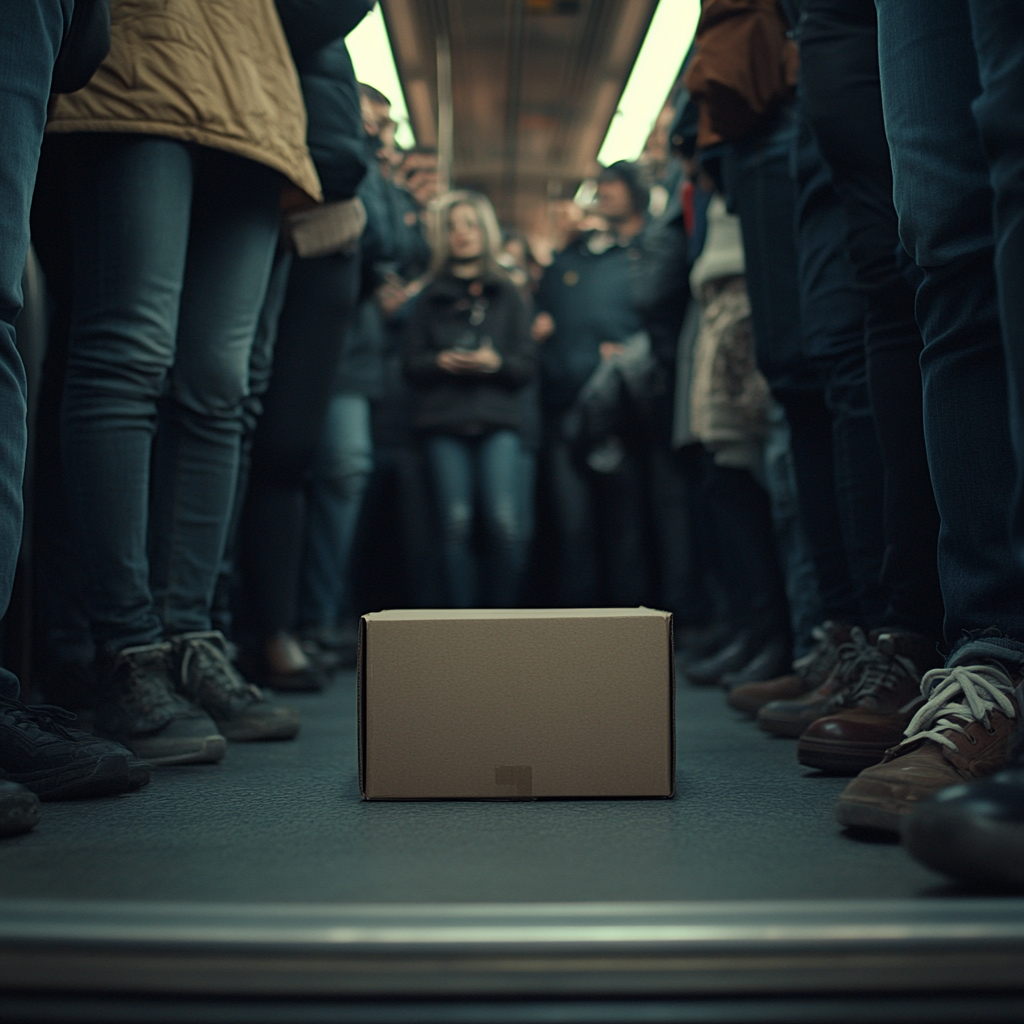 A Close-up View Inside Crowded Bus Scene