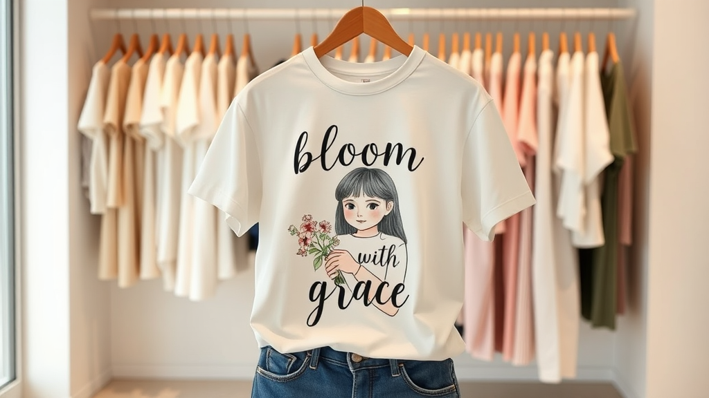 A Clothing Store with 'Bloom with Grace' T-shirt