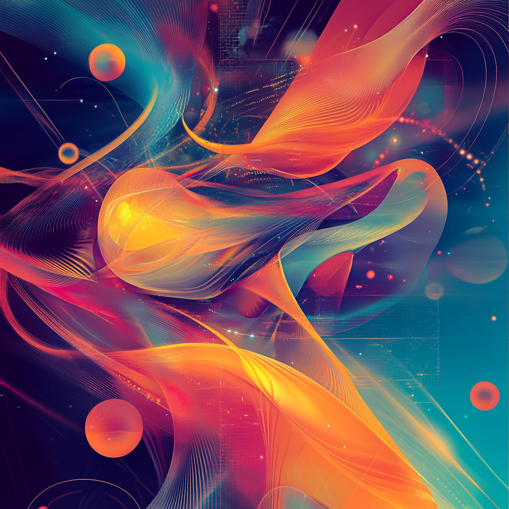 A Colorful Artwork Blending Shapes and Patterns