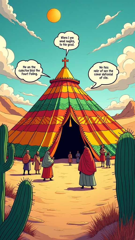 A Colorful Comic Scene: The Tabernacle in the Desert