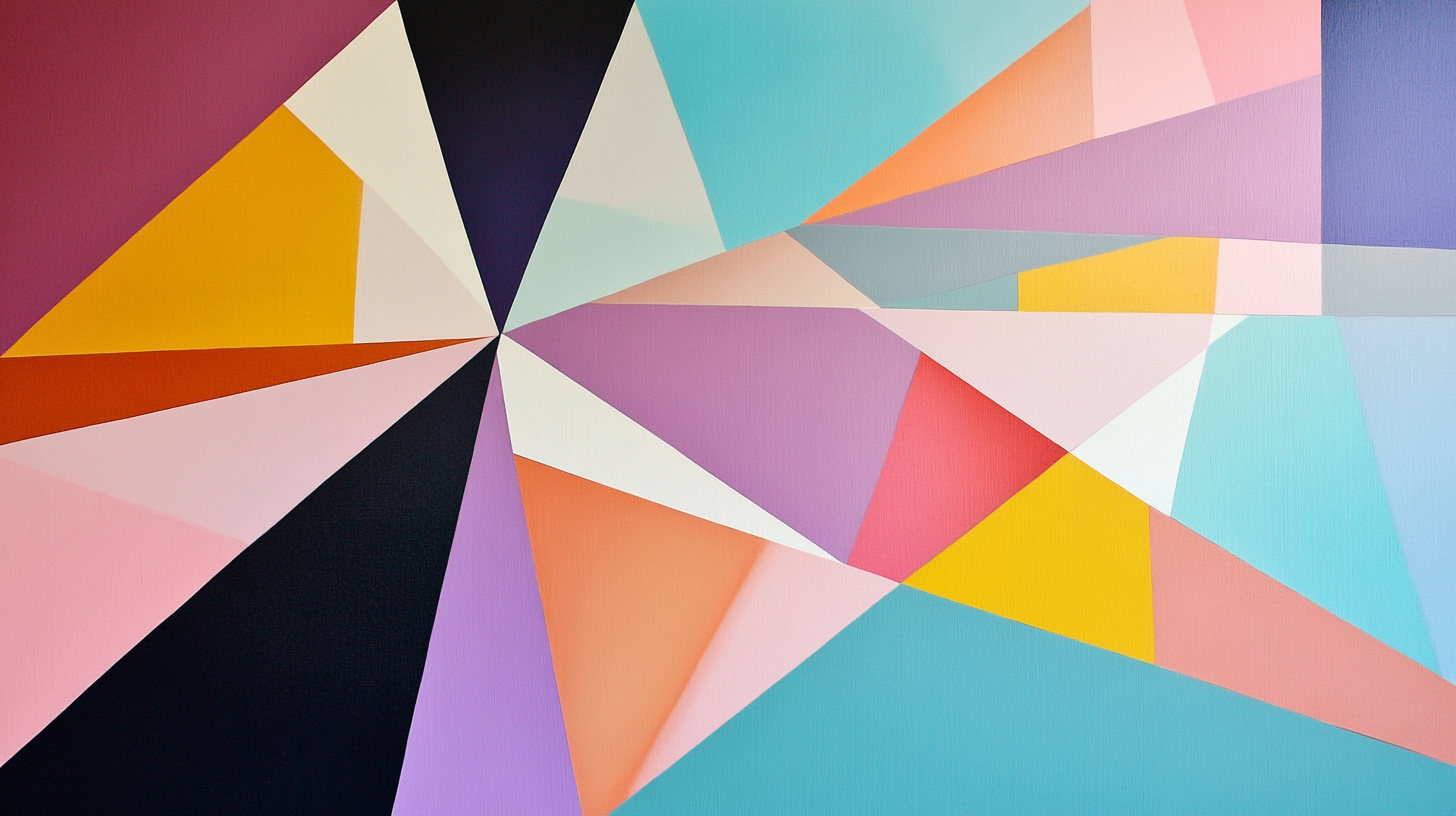 A Colorful Geometric Composition in Pink, Blue, and Purple