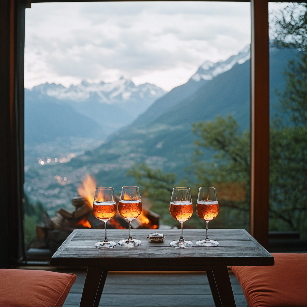 A Colorful Photo of Italian Alps from Indoor Terrace