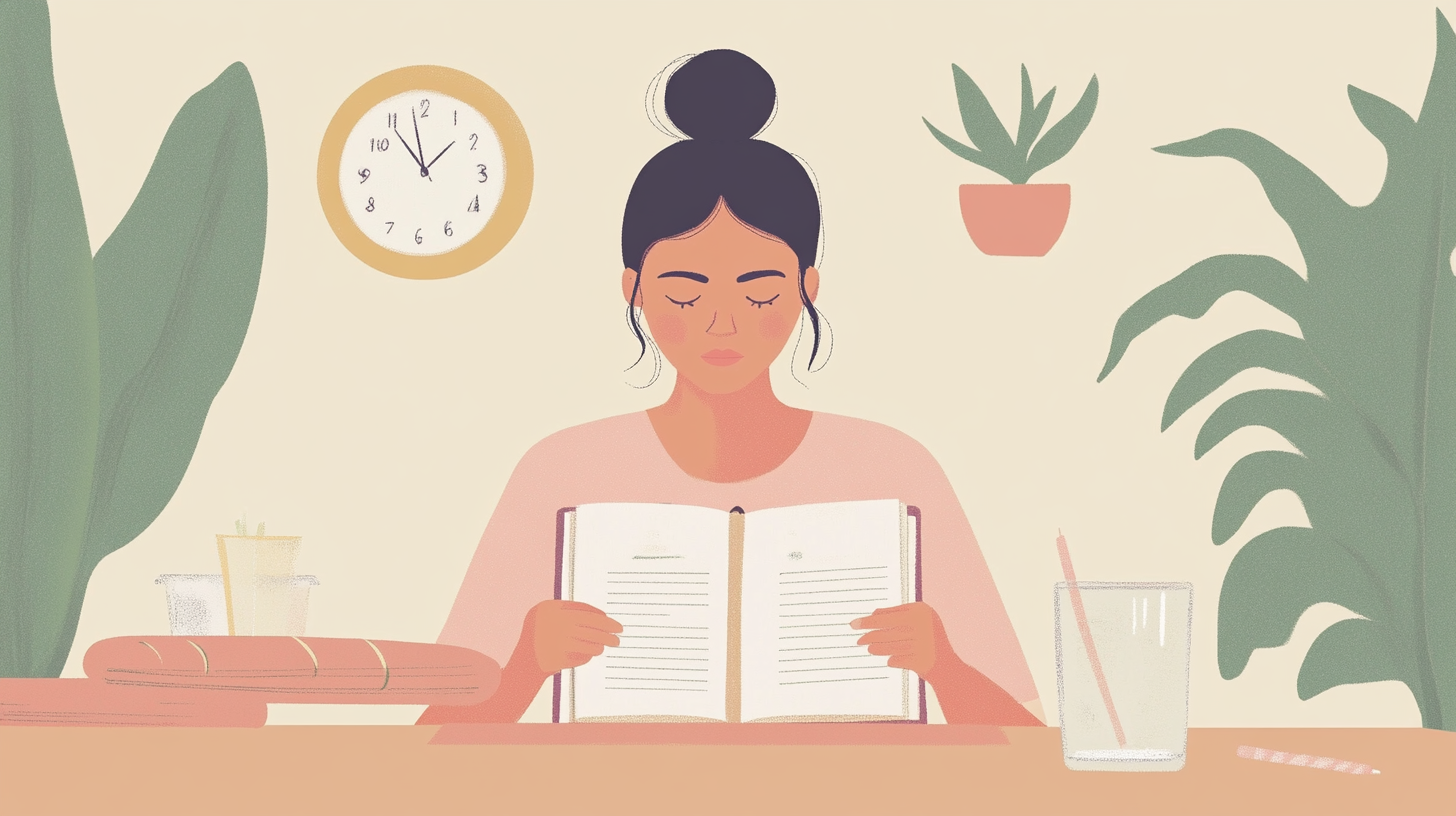 A Confident Woman Establishing Healthy Habits at Desk