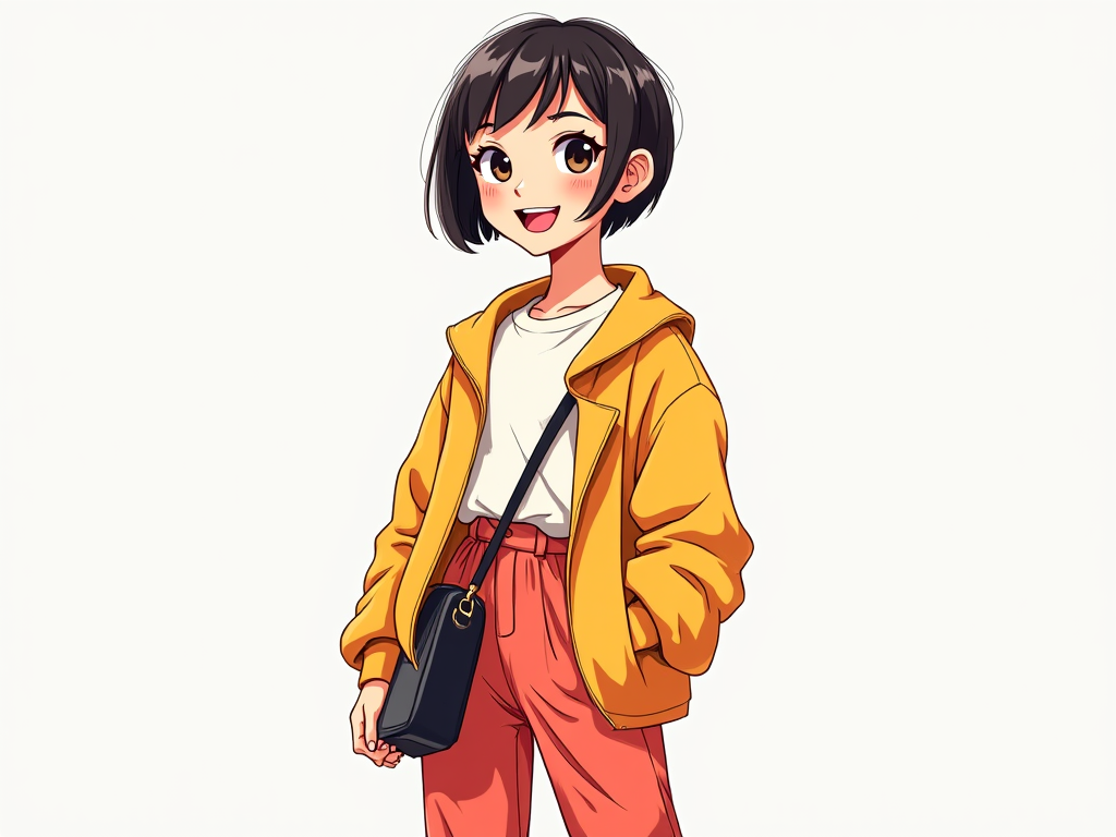 A Confident Young Girl in Stylish Fashion