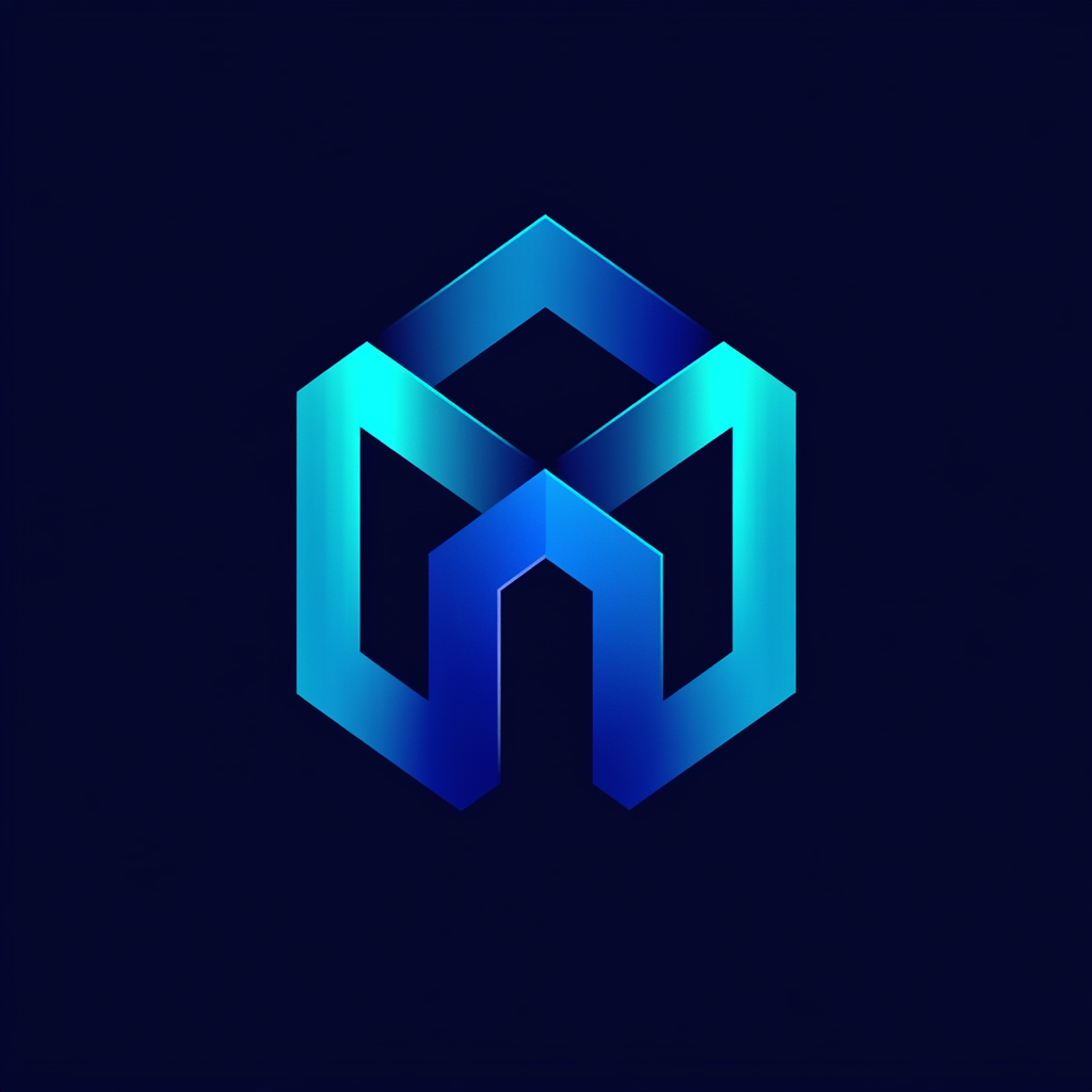 A Cool Blue Logo for Tech Startup MP