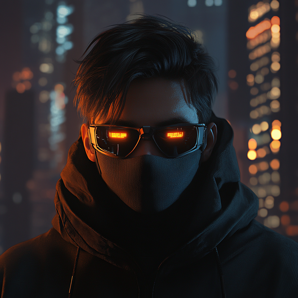 A Cool Man in Cyberpunk Outfit With Mask