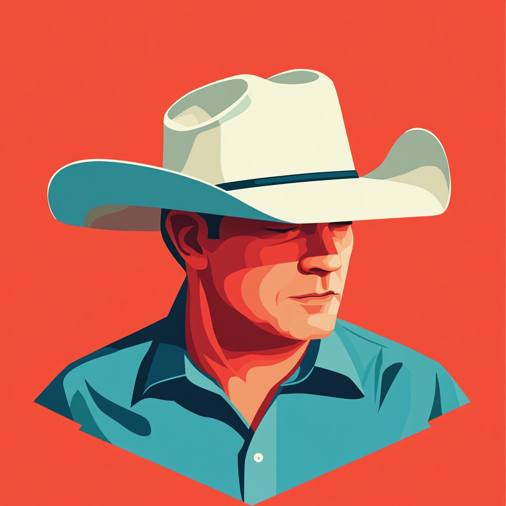 A Cowboy Illustration in Nouredine Touati's Style