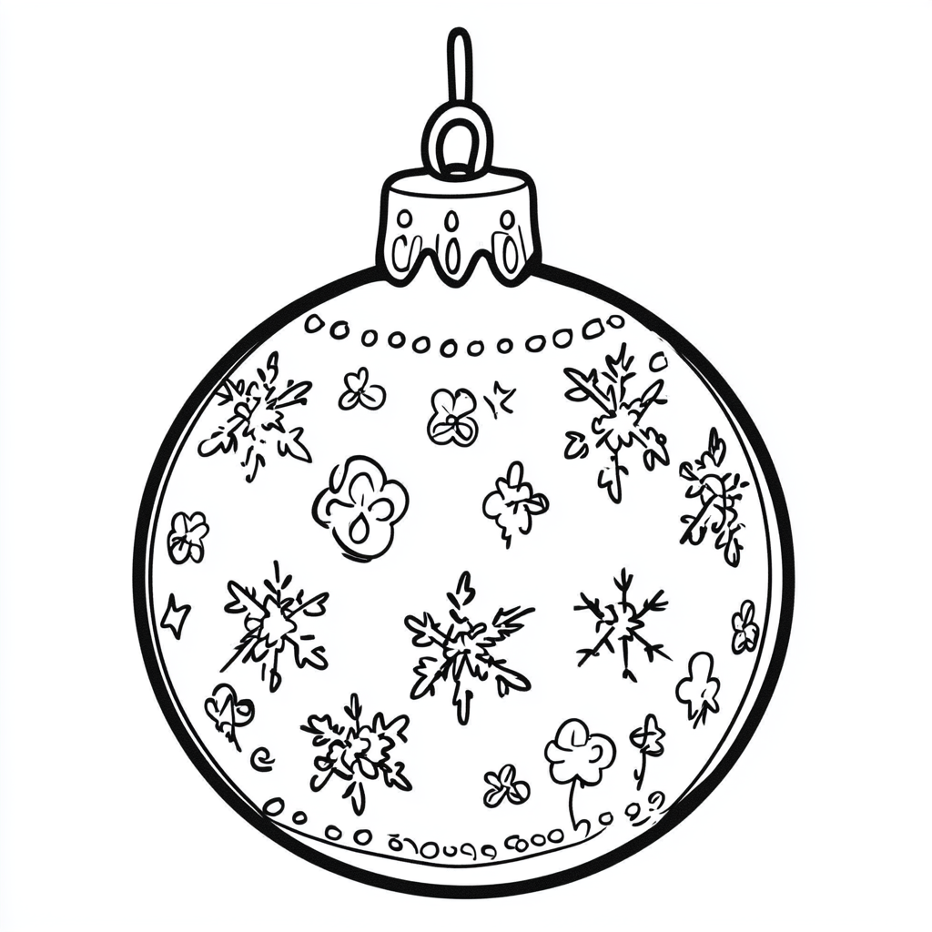 A Cute Christmas Bauble Coloring Page