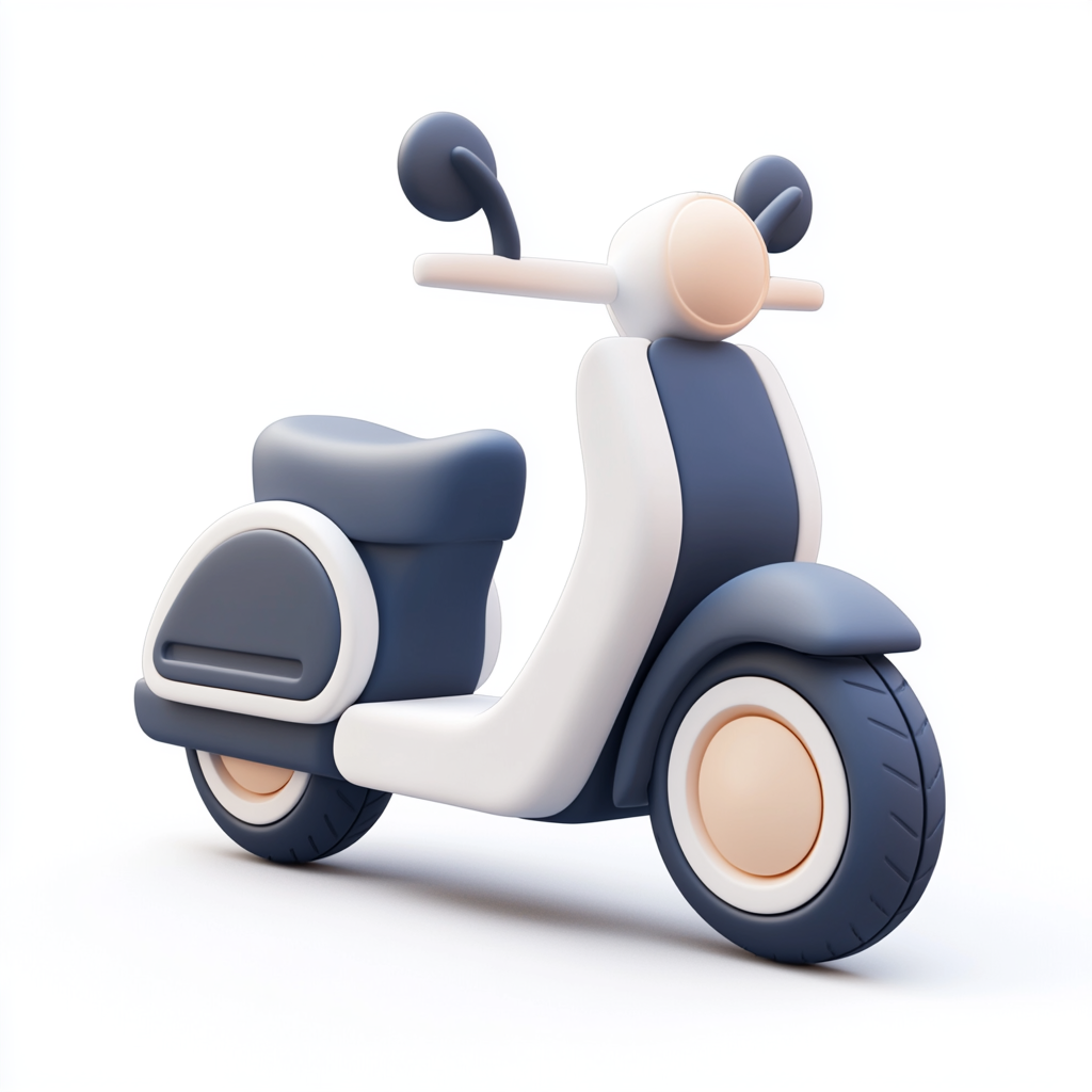 A Cute Clay-Like Motorcycle Icon Design