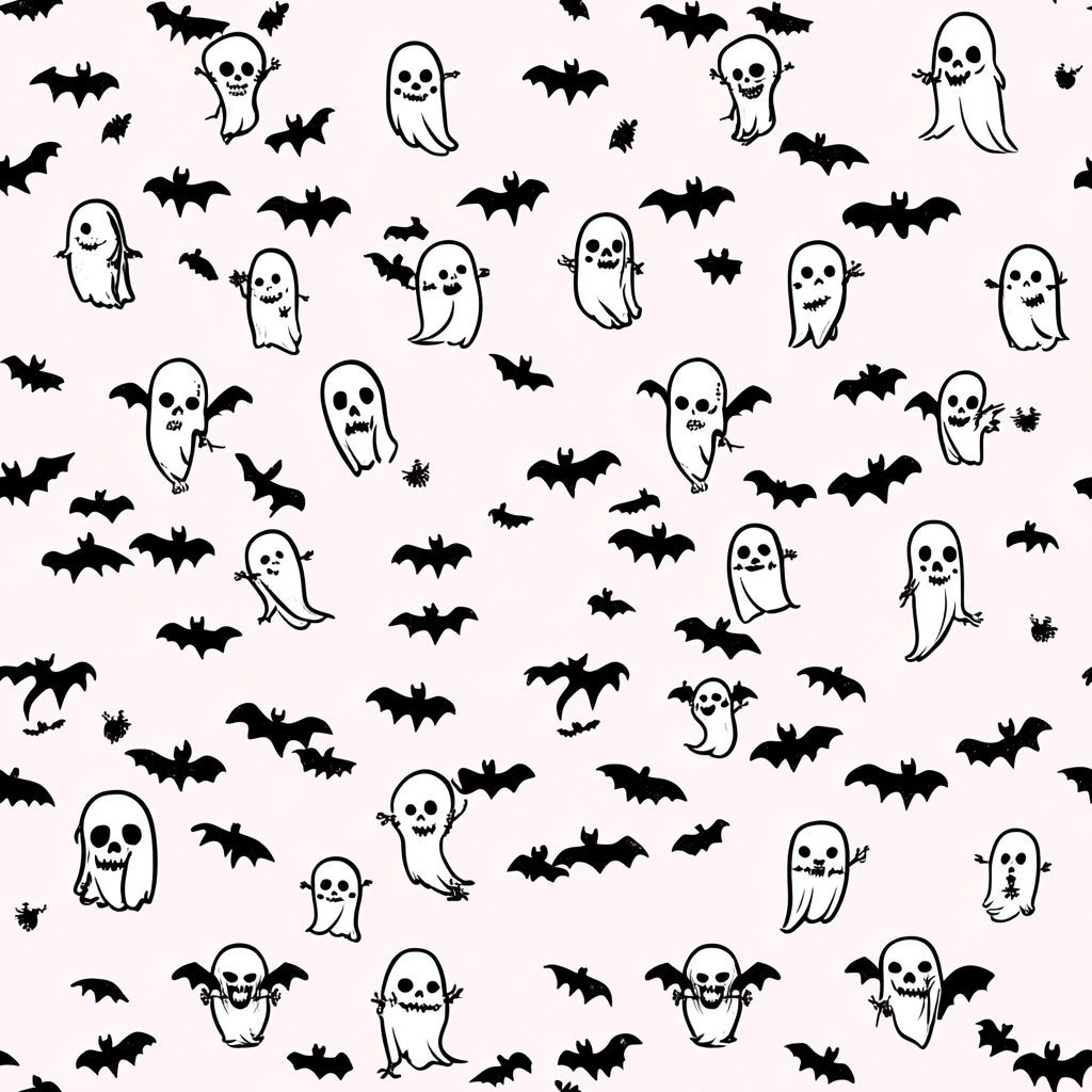 A Cute Halloween Pattern with Pink Background