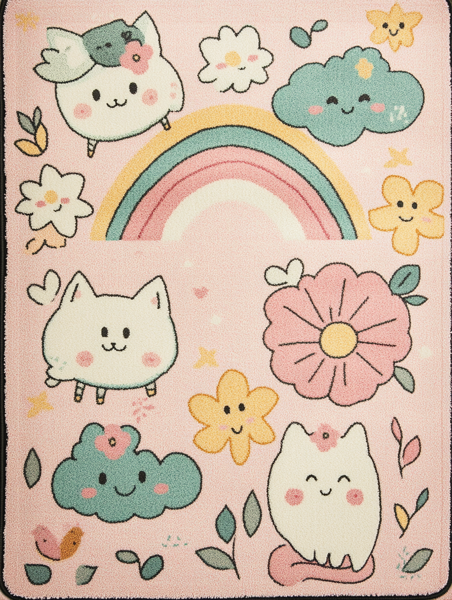 A Cute Kawaii Animal Carpet Design