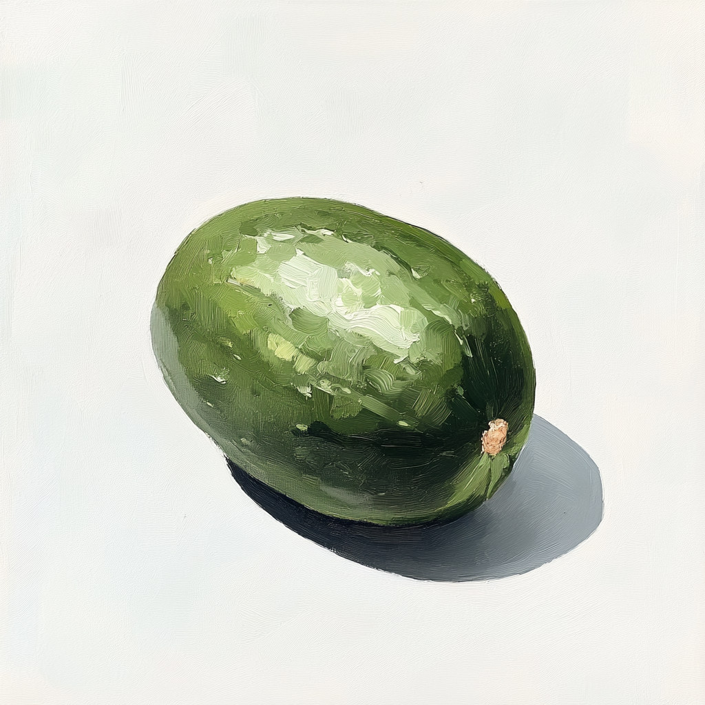 A Cute Miniature 3D Cucumber Painting