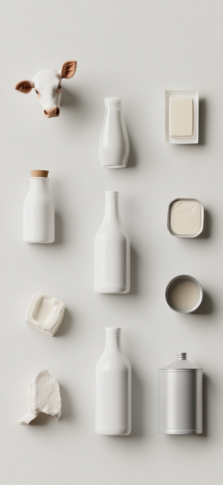 A Dairy Cow and Milk Bottle Still Life