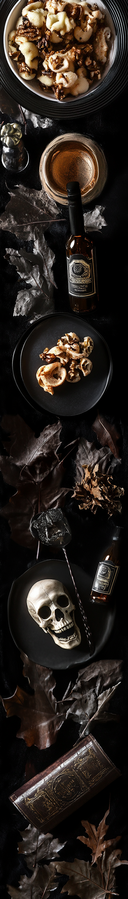 A Dark Thanksgiving Table With Luxurious Items