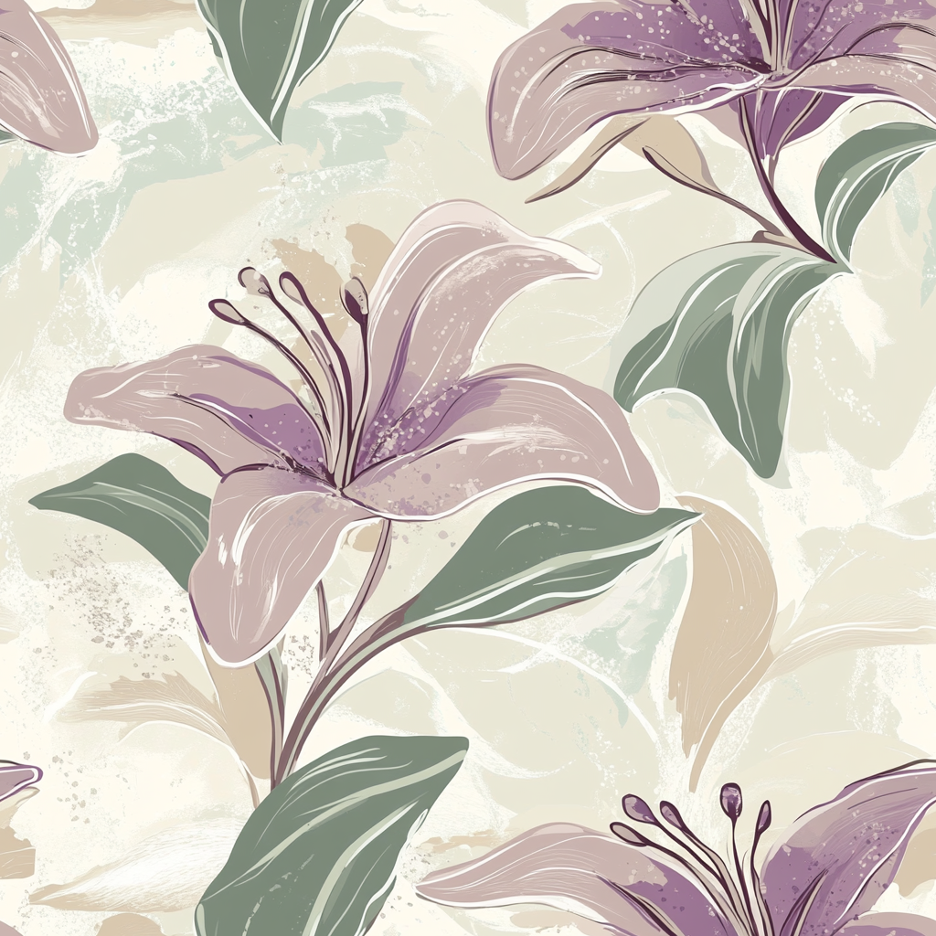 A Delicate Lily Floral Tile Design