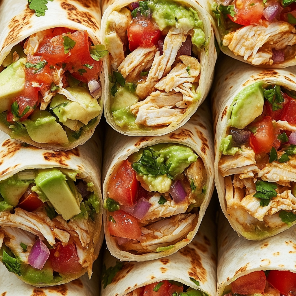 A Delicious Stack of Chicken Avocado Ranch Burritos