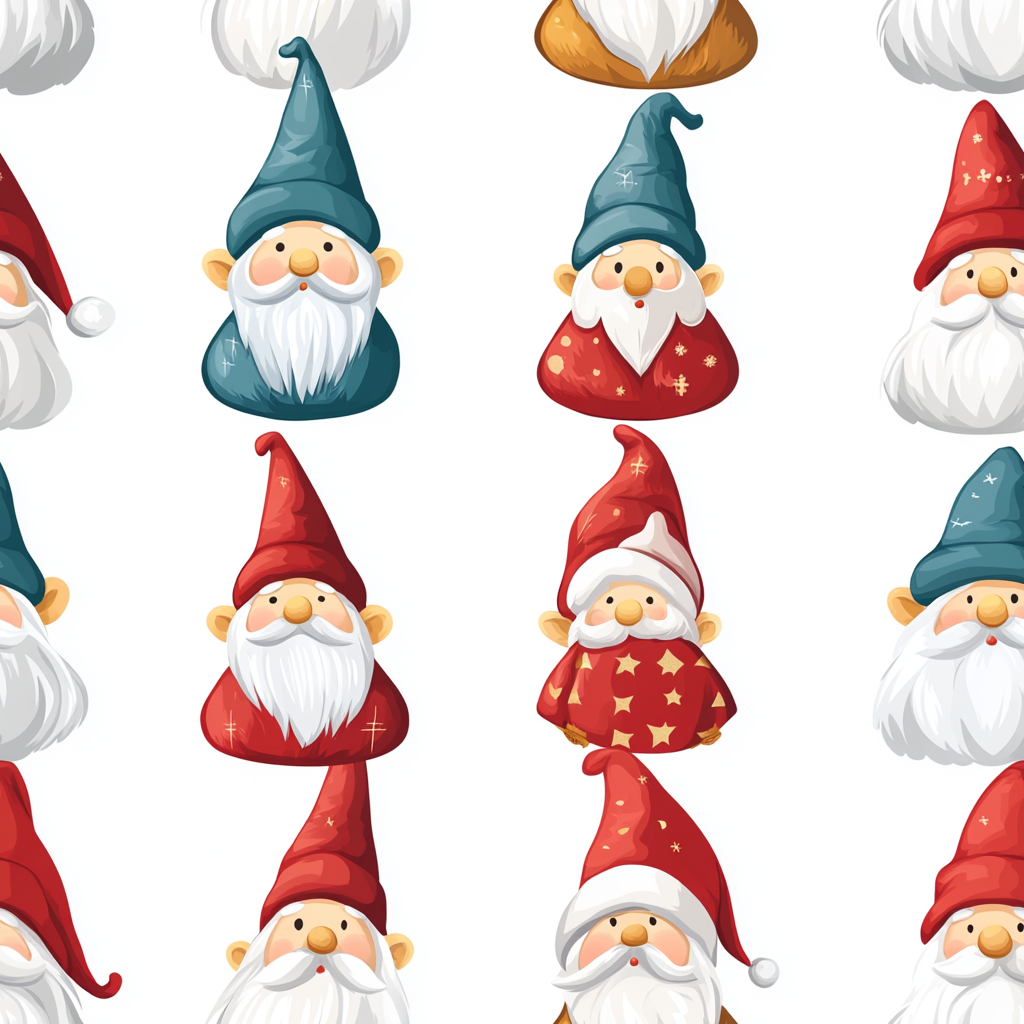 A Detailed Christmas Gnomes Background Tile Pattern