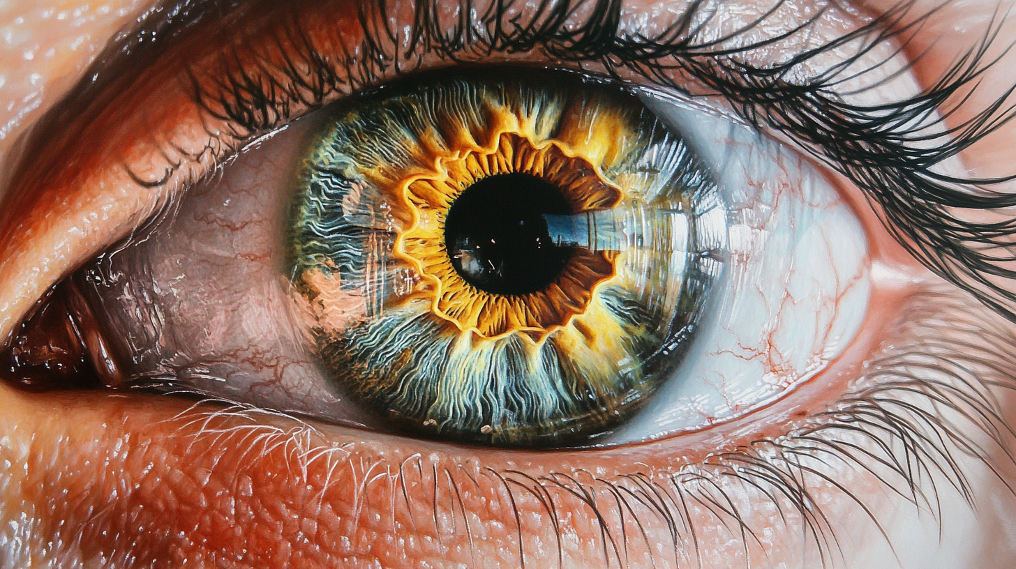 A Detailed Realistic Human Eye with Cosmic Reflections