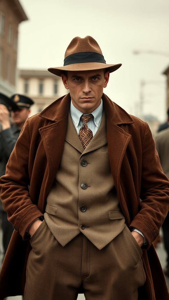 A Detective in a 1950s Costume