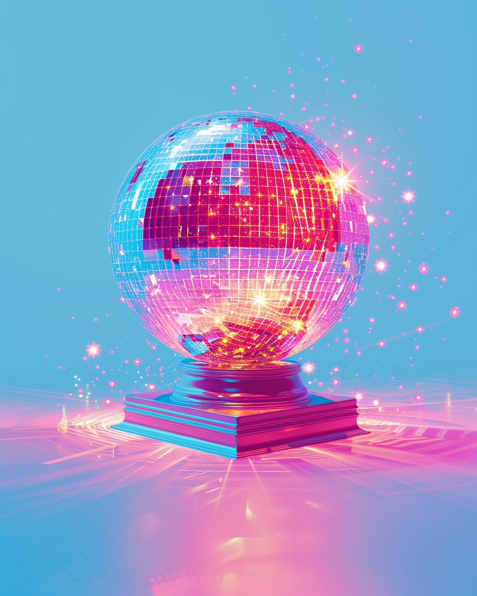 A Disco Ball in 80's Japanese Style