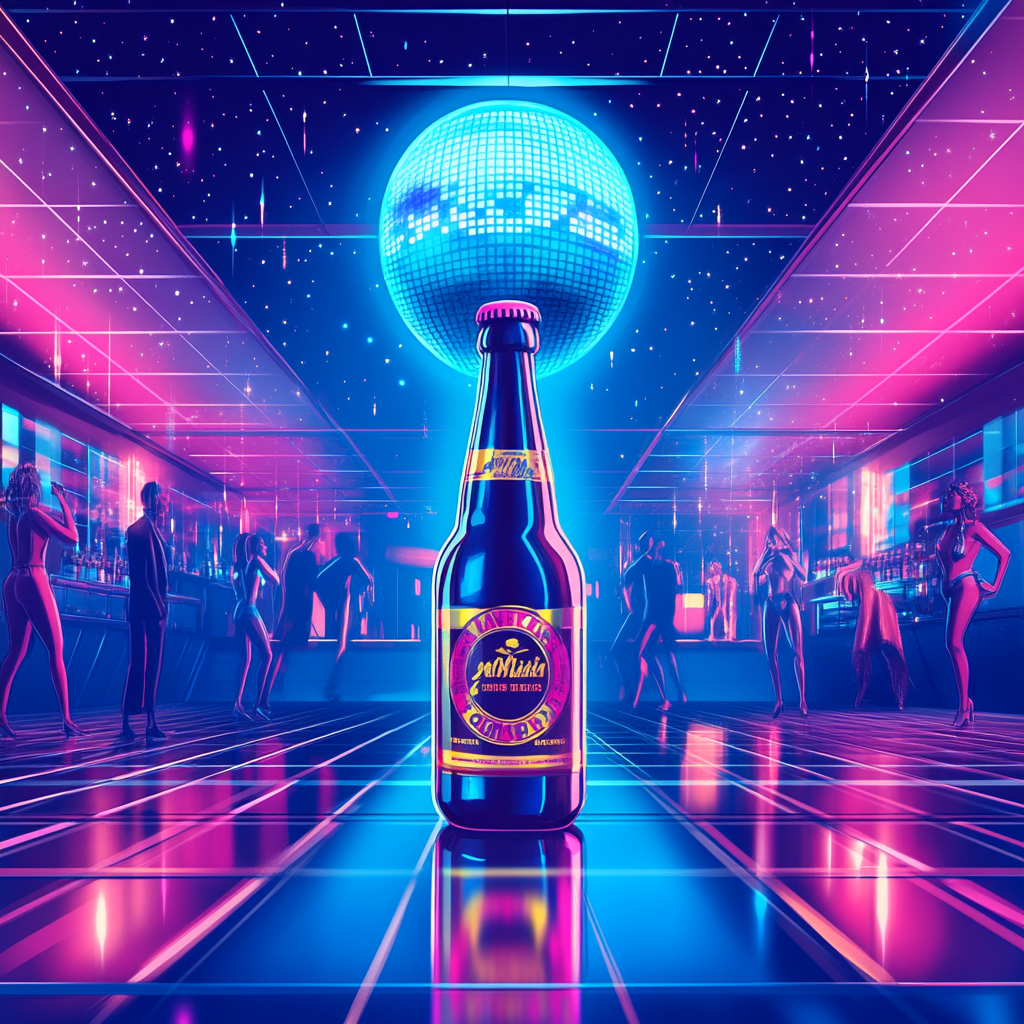 A Disco Party with Neon Lights and Beer